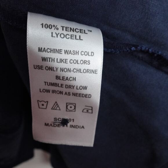 New Quince Vintage Wash Tencel Button Front Dress Lyocell Midnight Blue XS 3965K - Picture 7 of 9